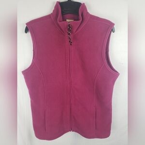 L.L.Bean Fushia Sleeveless Full Zip Fleece Vest Sz L